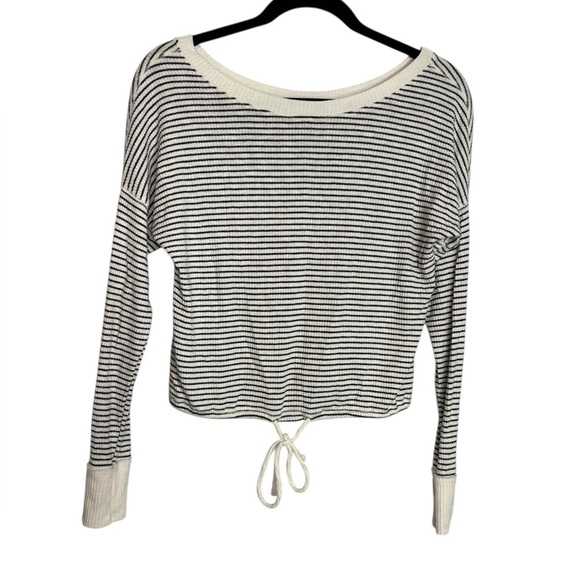 Abercrombie & Fitch Preppy Long Sleeve Striped Tie Front Top Women’s XS - Picture 1 of 10